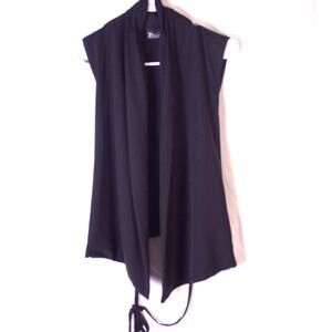 2/$12 Black tie waist vest New York & Co Size Med. EUC